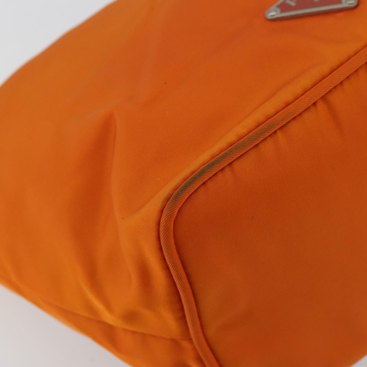 PRADA Shoulder Bag Nylon Orange Silver Auth 179208A