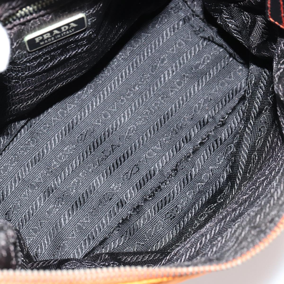 PRADA Shoulder Bag Nylon Orange Silver Auth 179208A