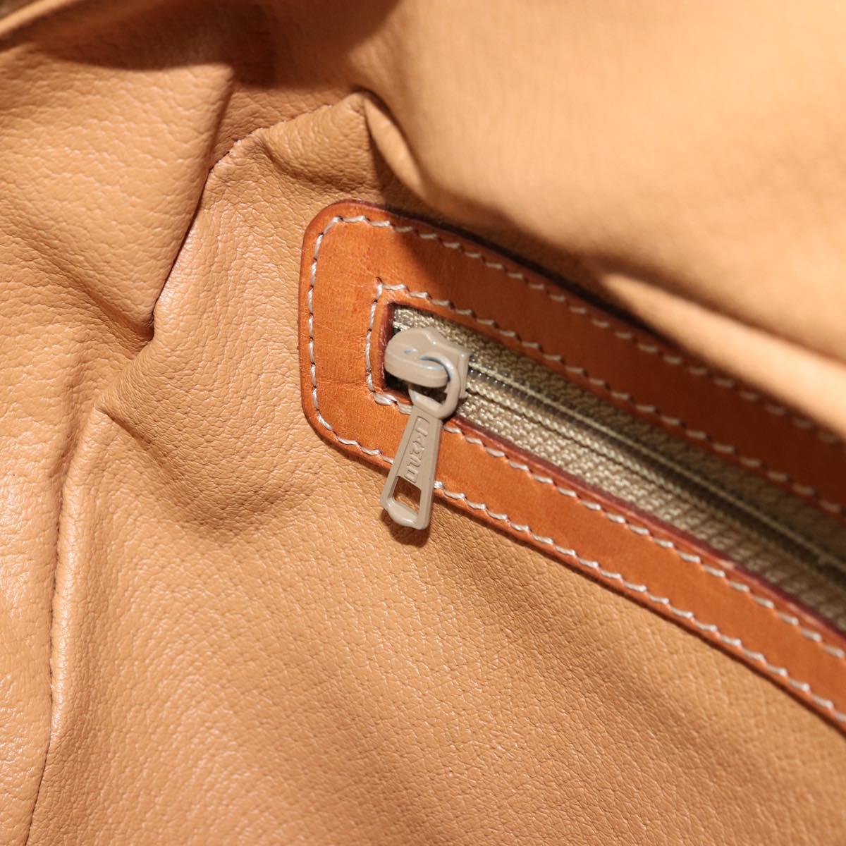 CELINE Macadam Canvas Hand Bag PVC Leather Gold Brown Auth 179210A