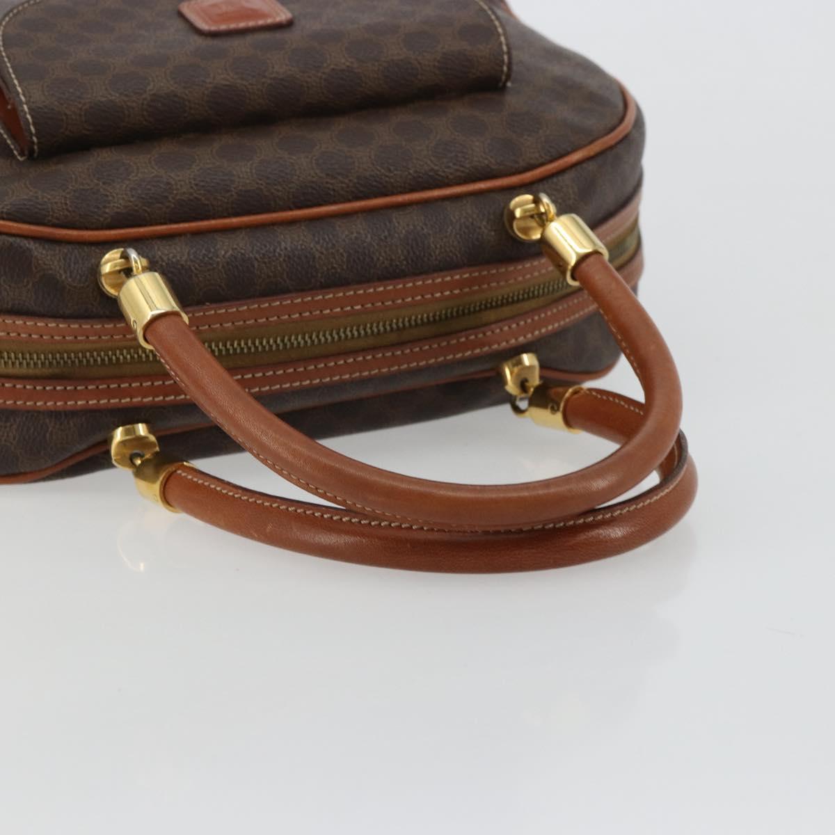 CELINE Macadam Canvas Hand Bag PVC Leather Gold Brown Auth 179210A