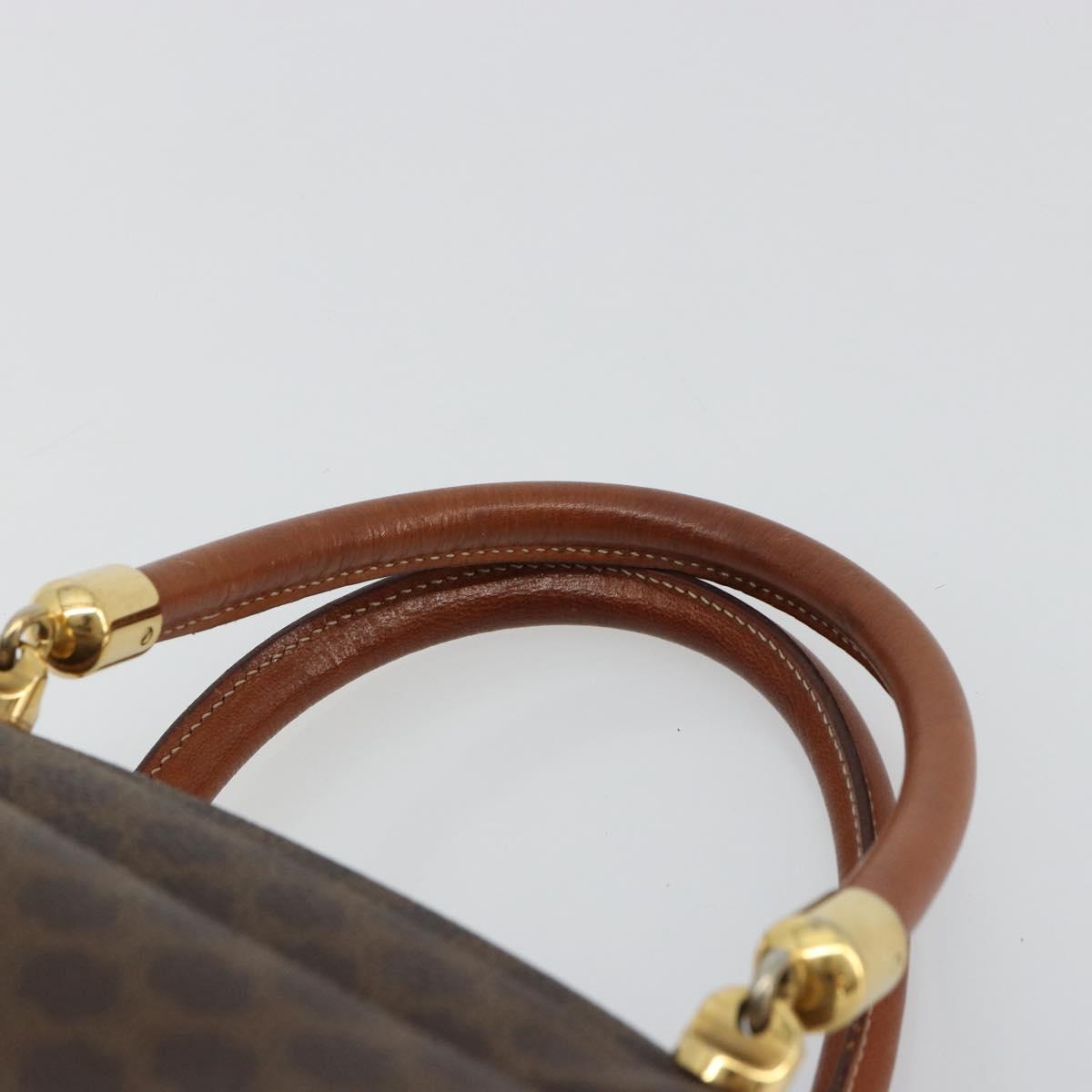 CELINE Macadam Canvas Hand Bag PVC Leather Gold Brown Auth 179210A