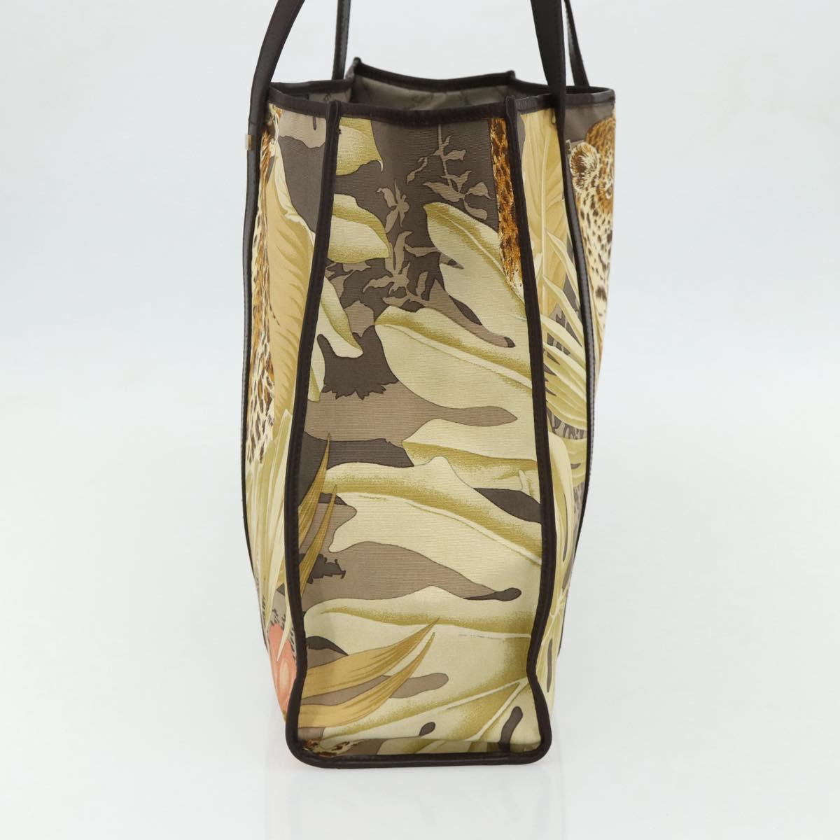 Salvatore Ferragamo Tote Bag Nylon Brown Gold Auth 179217A
