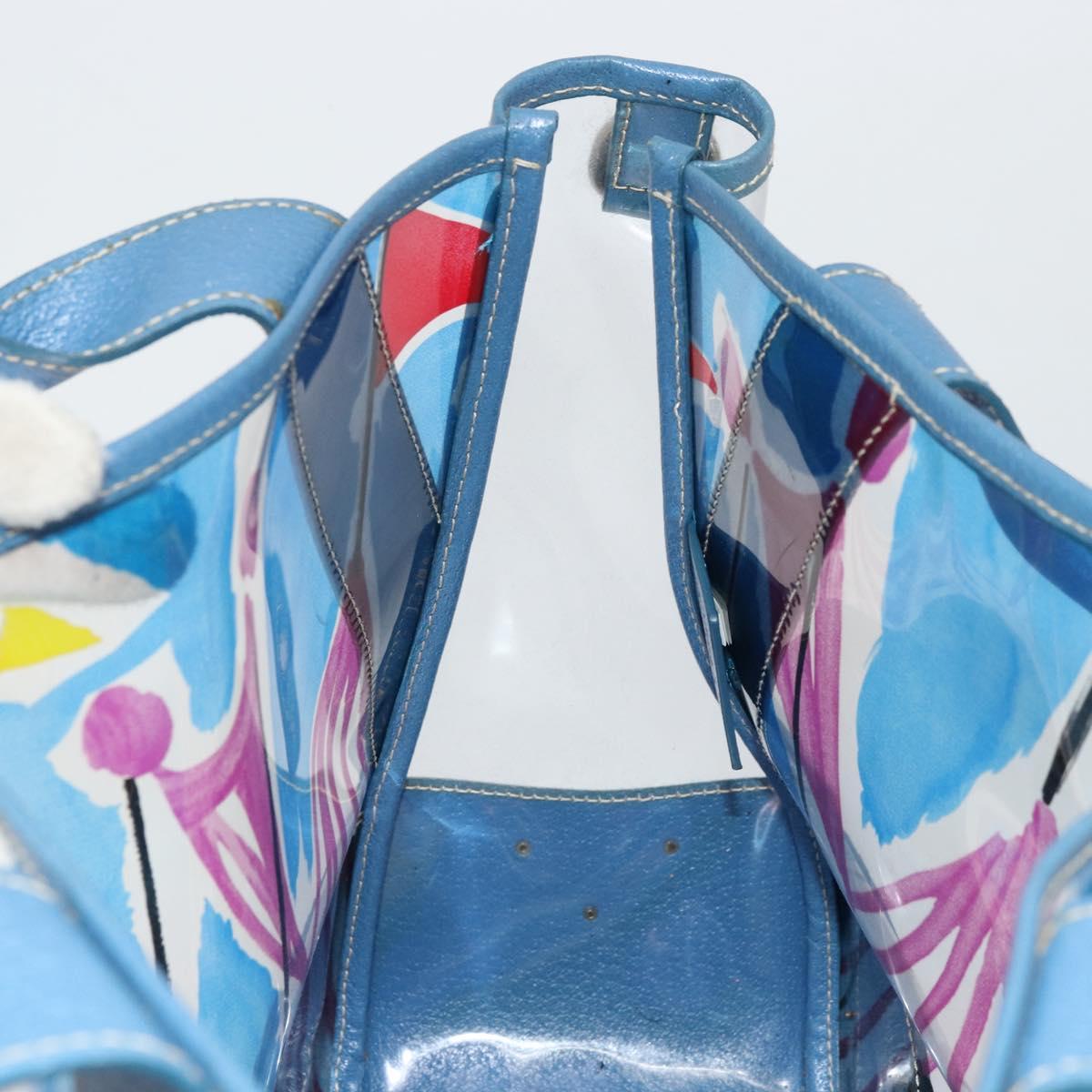 PRADA Hand Bag Vinyl Clear Blue Auth 179224A