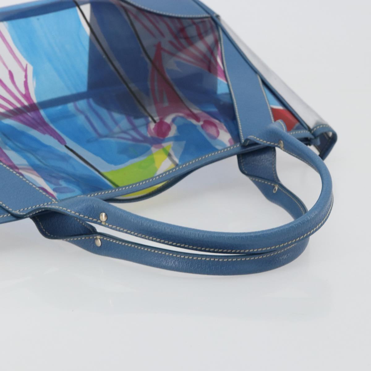 PRADA Hand Bag Vinyl Clear Blue Auth 179224A