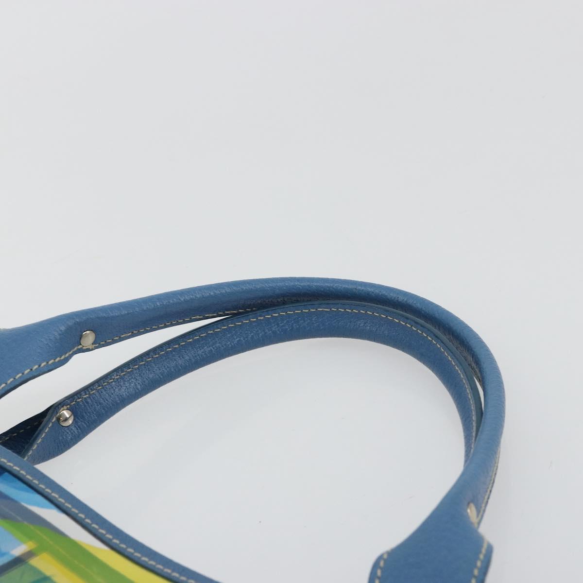 PRADA Hand Bag Vinyl Clear Blue Auth 179224A