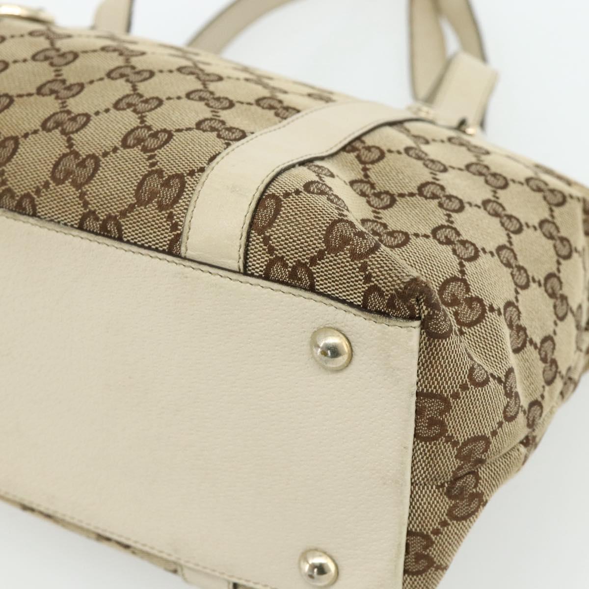 GUCCI GG Canvas Abbey Tote Bag Beige Gold 141470 Auth 179231