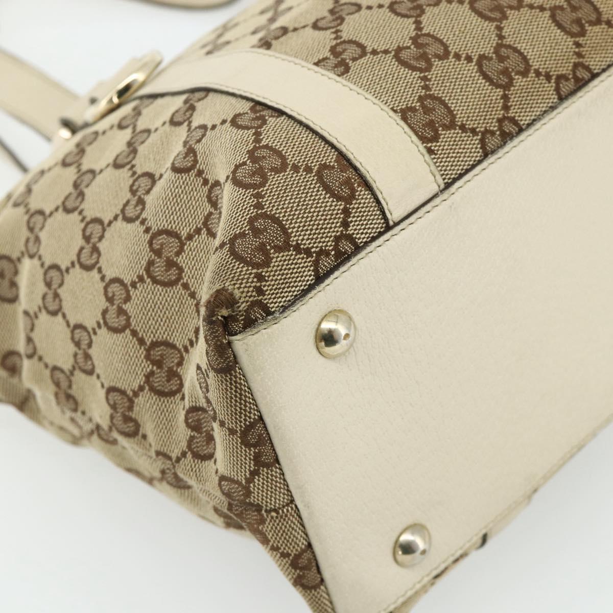 GUCCI GG Canvas Abbey Tote Bag Beige Gold 141470 Auth 179231