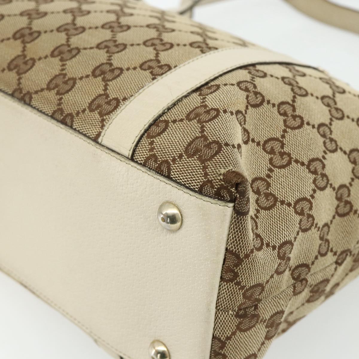 GUCCI GG Canvas Abbey Tote Bag Beige Gold 141470 Auth 179231