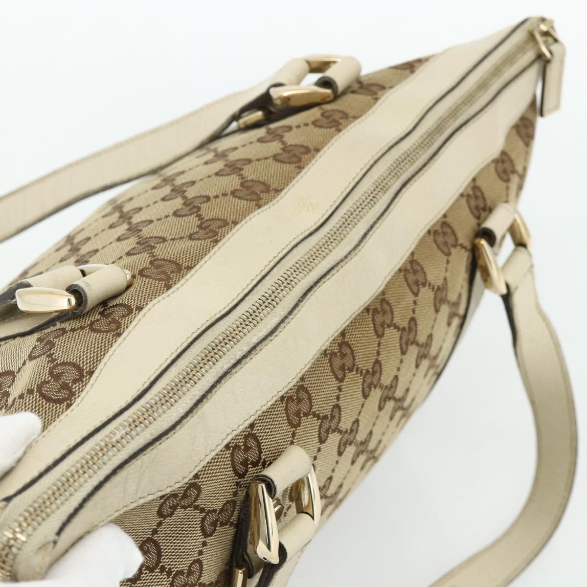 GUCCI GG Canvas Abbey Tote Bag Beige Gold 141470 Auth 179231