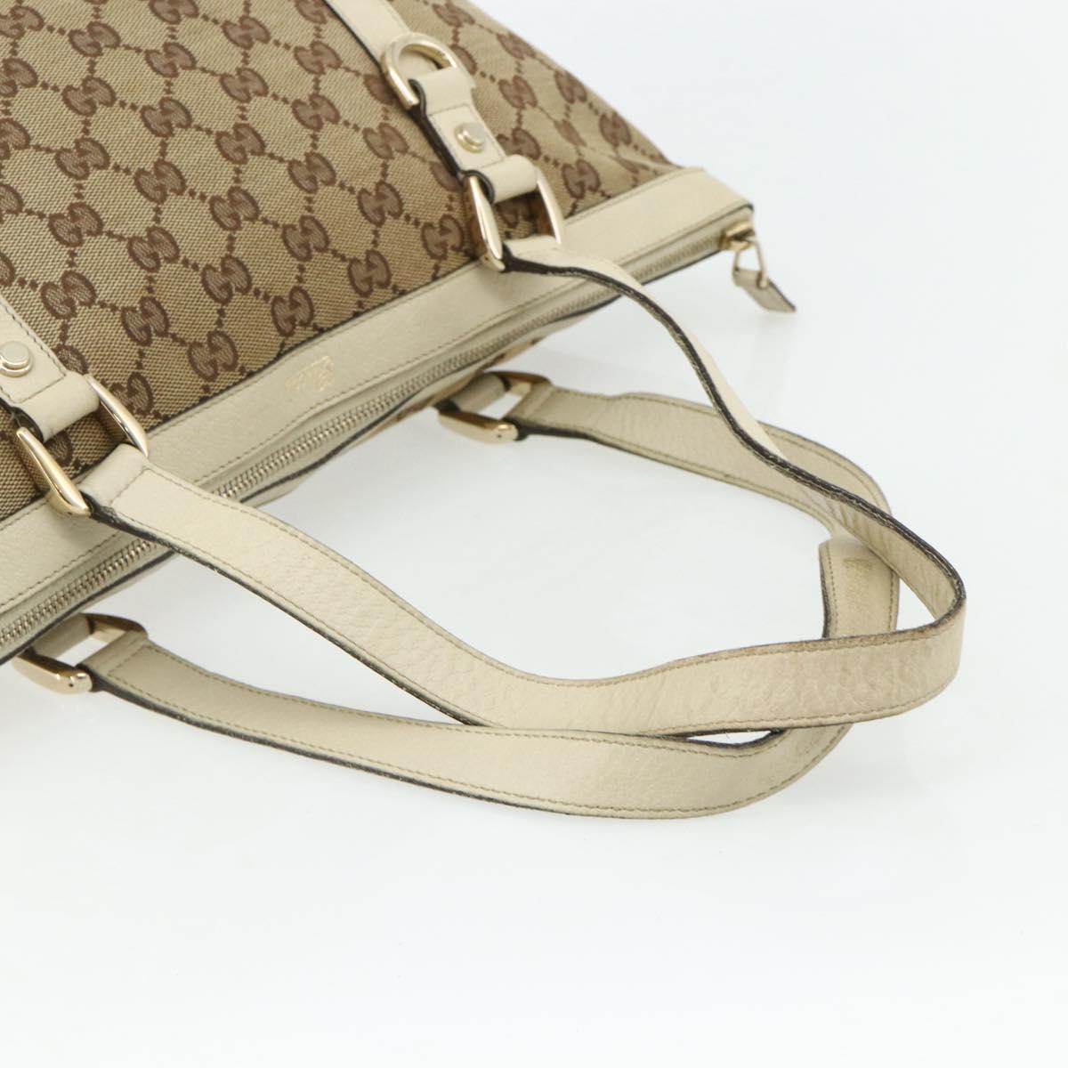 GUCCI GG Canvas Abbey Tote Bag Beige Gold 141470 Auth 179231