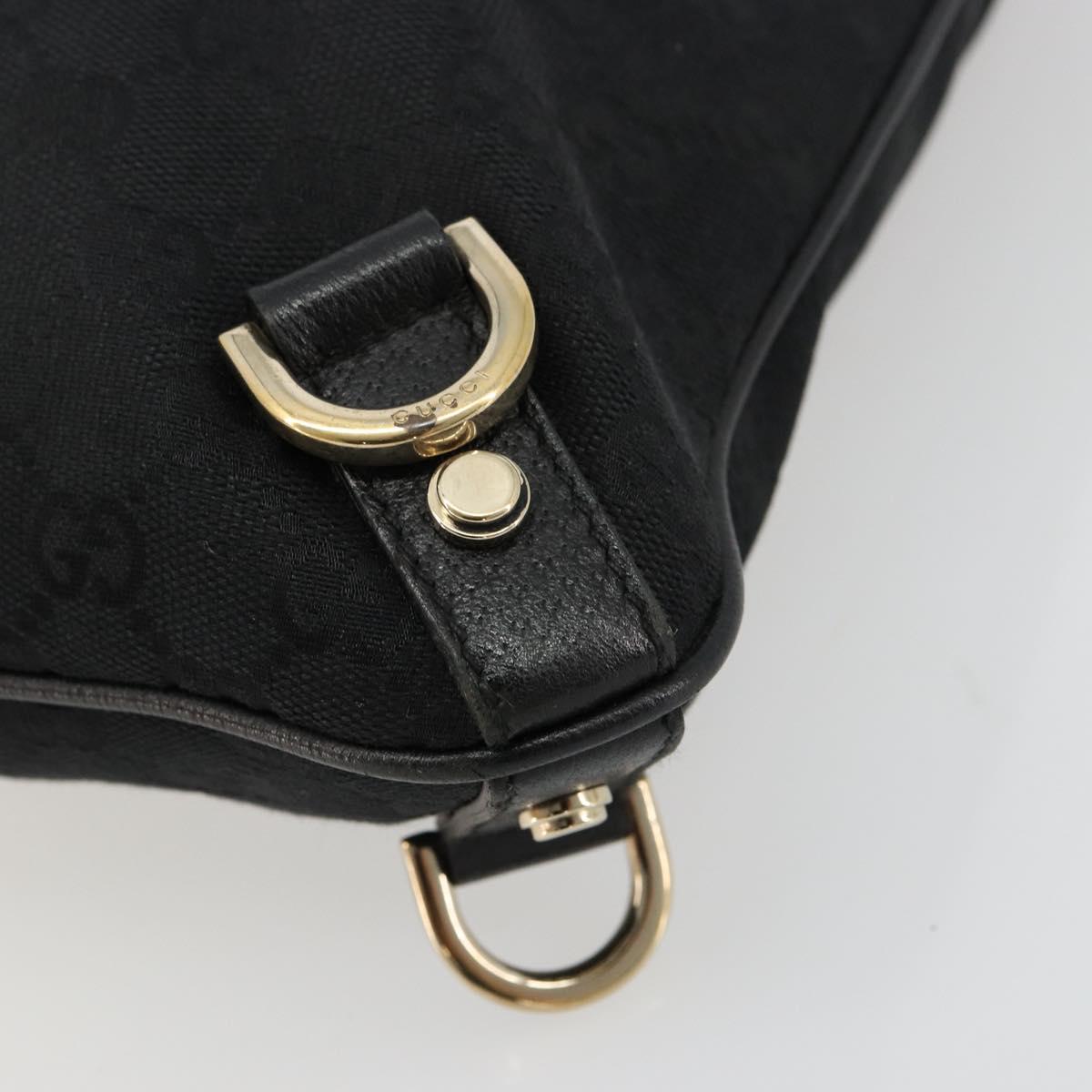 GUCCI Abbey GG Canvas Shoulder Bag Black Gold 131326 Auth 179234A