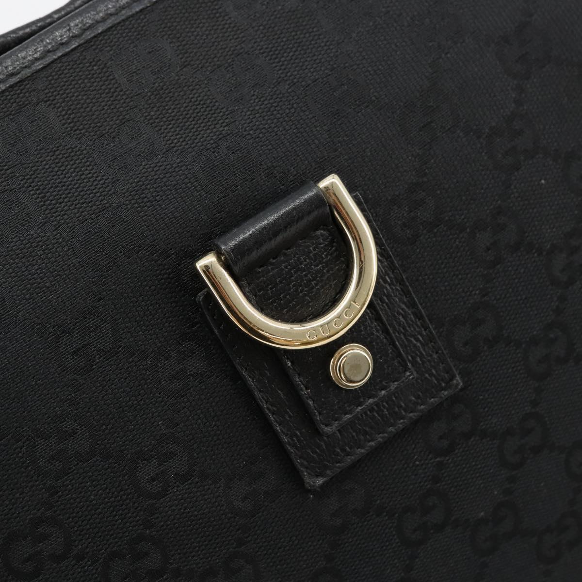 GUCCI Abbey GG Canvas Shoulder Bag Black Gold 131326 Auth 179234A