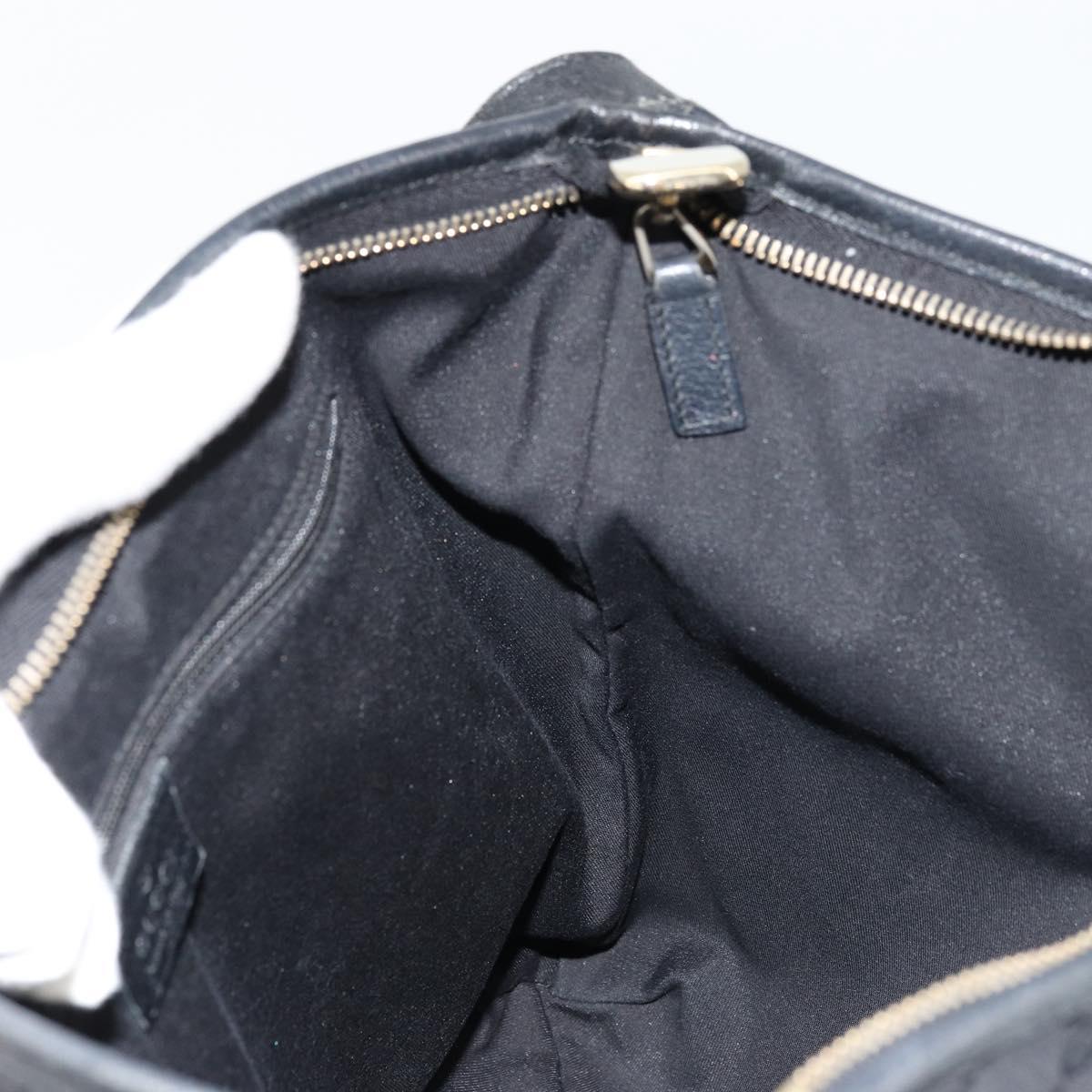 GUCCI Abbey GG Canvas Shoulder Bag Black Gold 131326 Auth 179234A