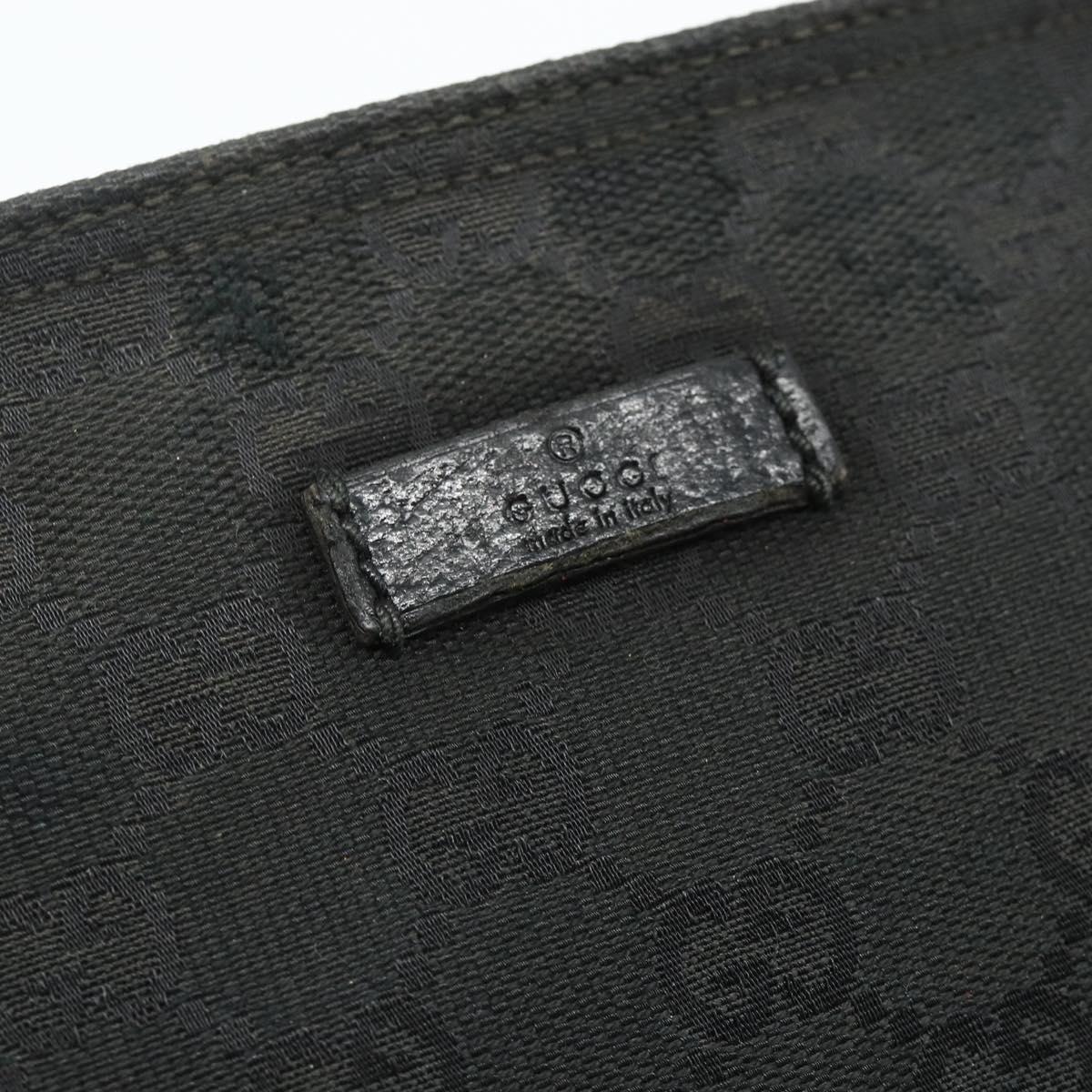 GUCCI Web Sherry Line GG Canvas Shoulder Bag Black Red Green 189749 Auth 179252