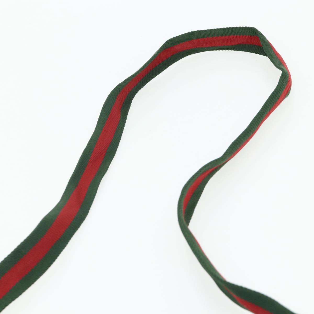 GUCCI Web Sherry Line GG Canvas Shoulder Bag Black Red Green 189749 Auth 179252