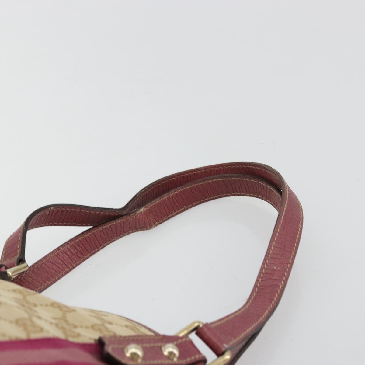 GUCCI GG Canvas Sherry Line Tote Bag Beige Gold pink 137395 Auth 179258