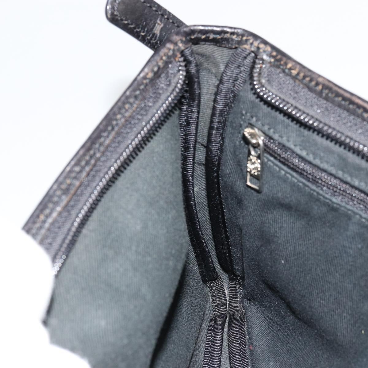 LOEWE Anagram Shoulder Bag Canvas Silver Beige Auth 179259A
