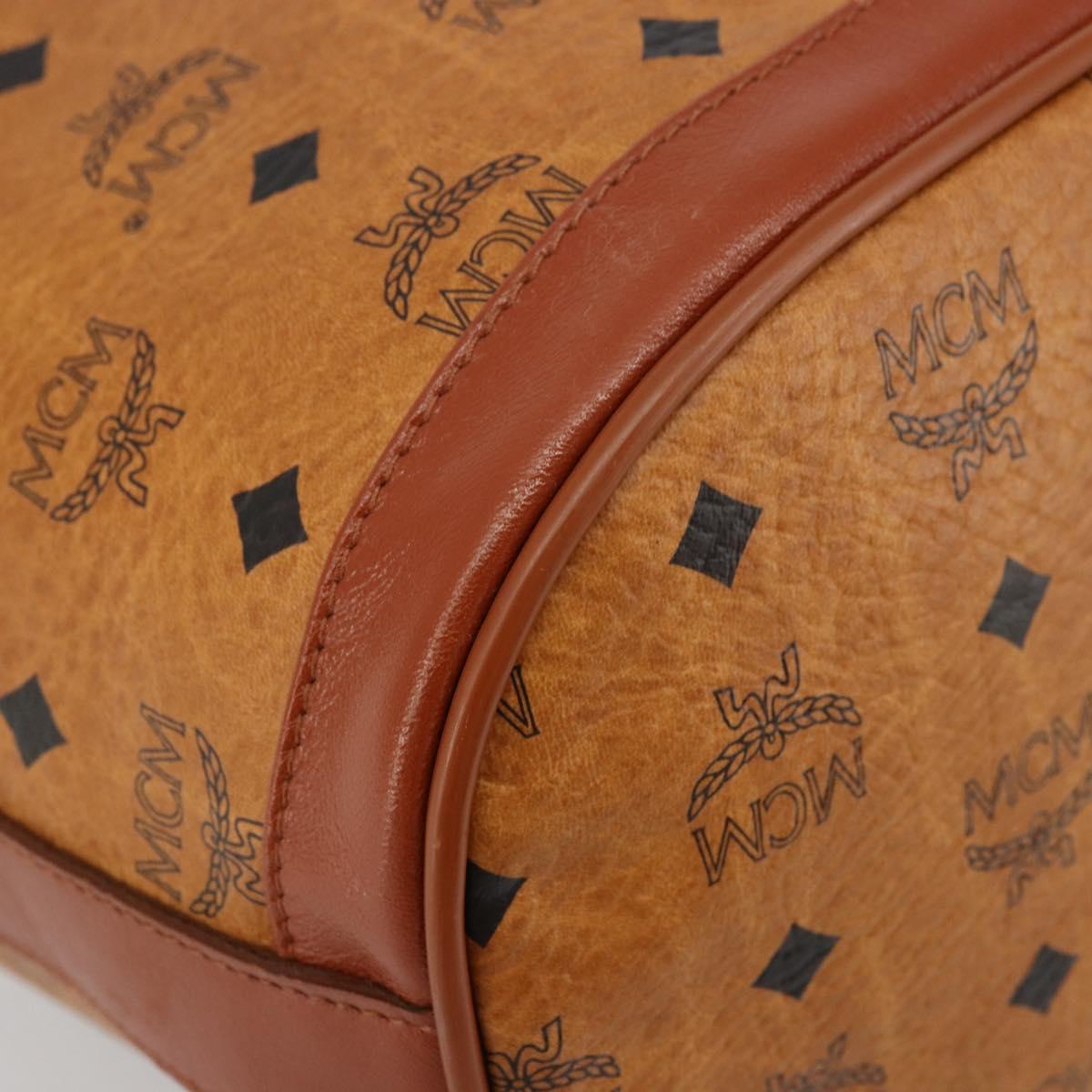 MCM Vicetos Logogram Shoulder Bag PVC Leather Brown Gold Auth 179264A