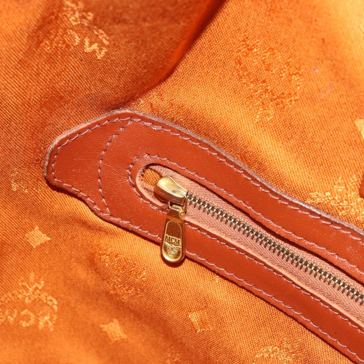 MCM Vicetos Logogram Shoulder Bag PVC Leather Brown Gold Auth 179264A