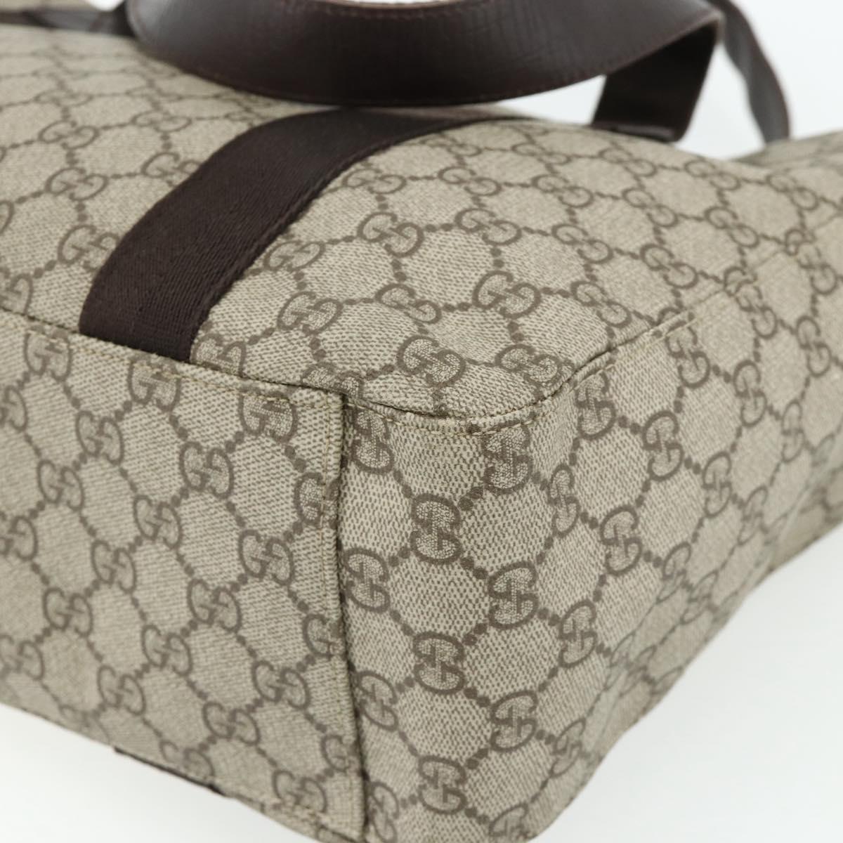 GUCCI GG Supreme Tote Bag PVC Beige 141624 Auth 179266A