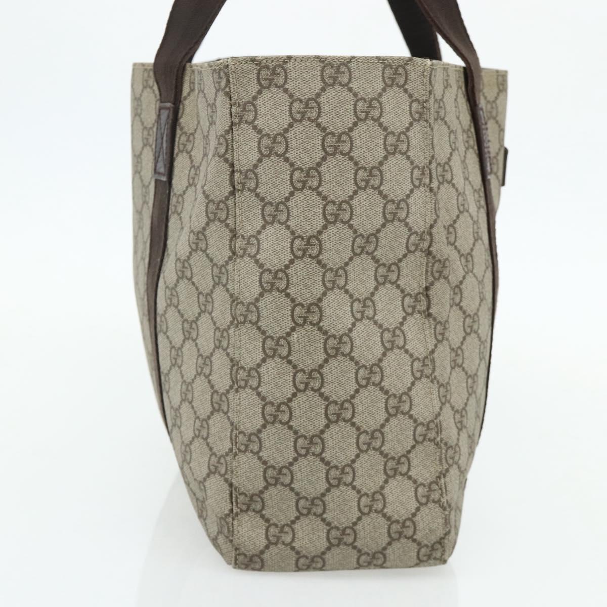GUCCI GG Supreme Tote Bag PVC Beige 141624 Auth 179266A
