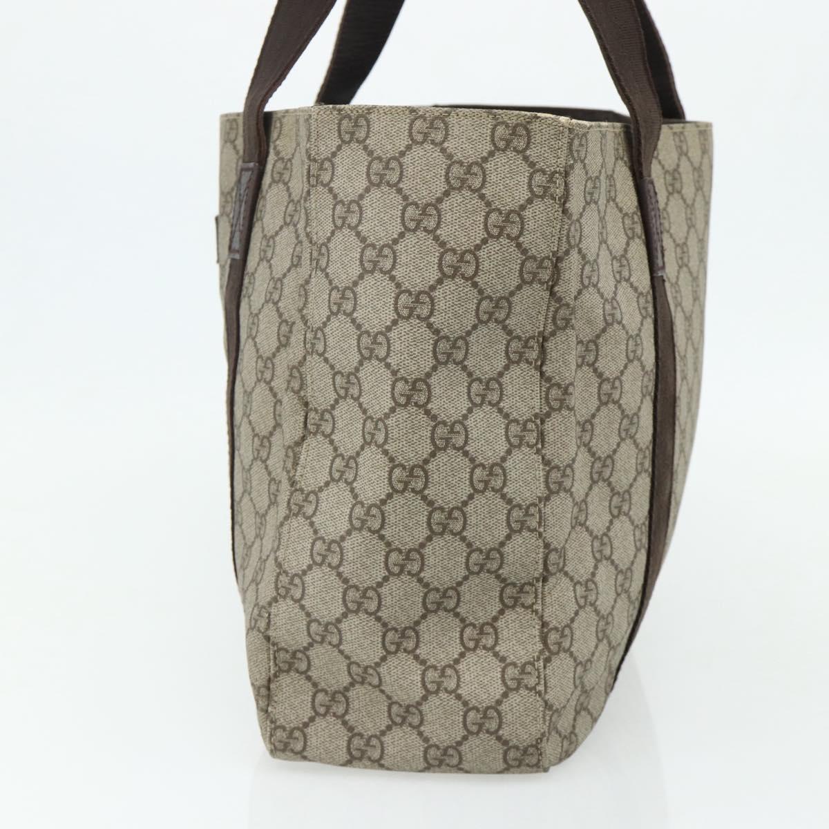 GUCCI GG Supreme Tote Bag PVC Beige 141624 Auth 179266A