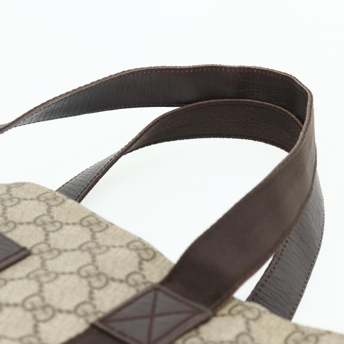 GUCCI GG Supreme Tote Bag PVC Beige 141624 Auth 179266A