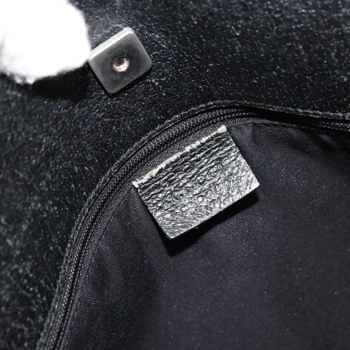 GUCCI GG Canvas Hand Bag Black Silver 132260 Auth 179267A