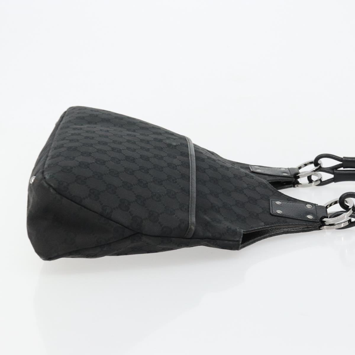 GUCCI GG Canvas Hand Bag Black Silver 132260 Auth 179267A