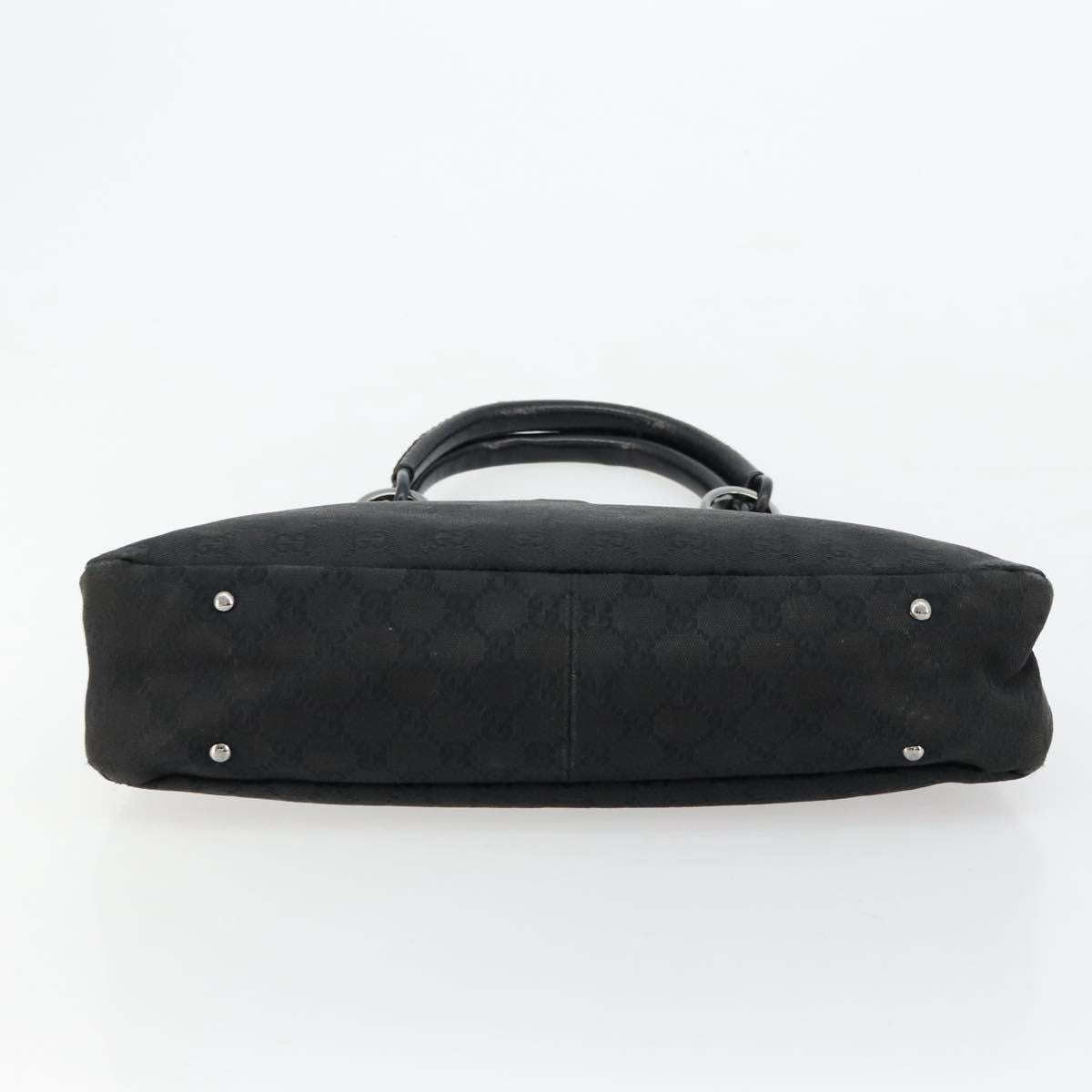GUCCI GG Canvas Hand Bag Black Silver 132260 Auth 179267A