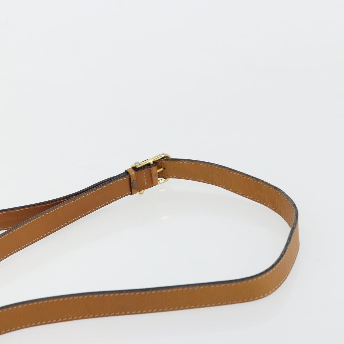 CELINE Shoulder Bag Leather Black Gold Auth 179287