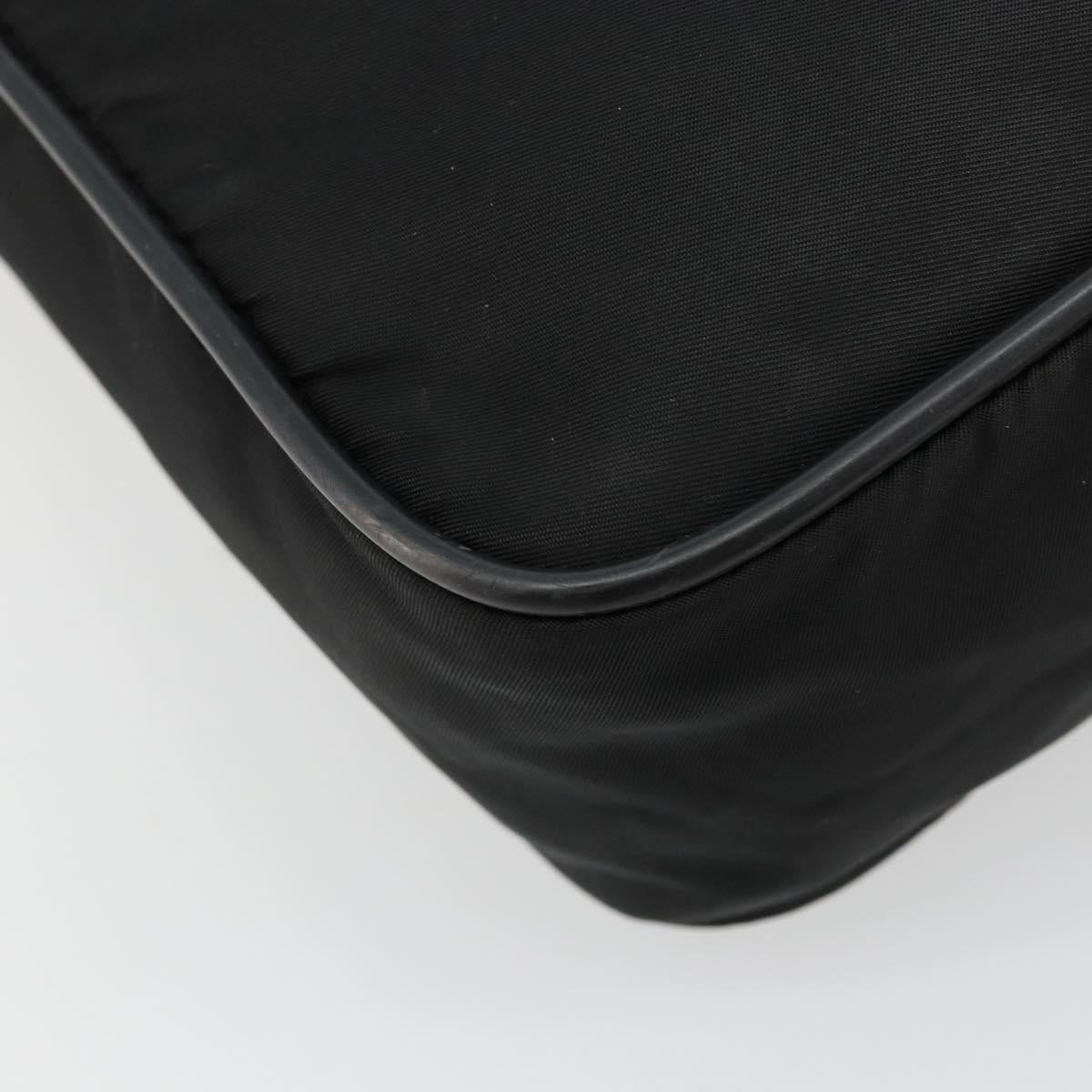 PRADA Shoulder Bag Nylon Black Silver Auth 179291