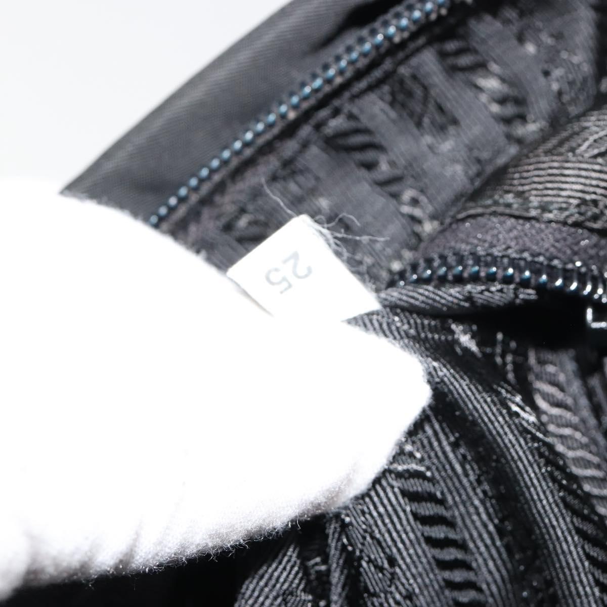 PRADA Shoulder Bag Nylon Black Silver Auth 179291