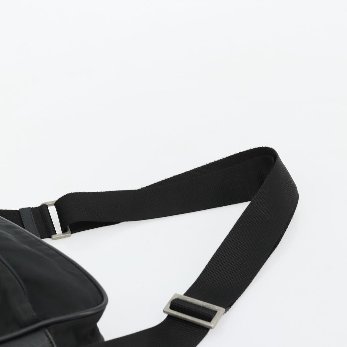 PRADA Shoulder Bag Nylon Black Silver Auth 179291