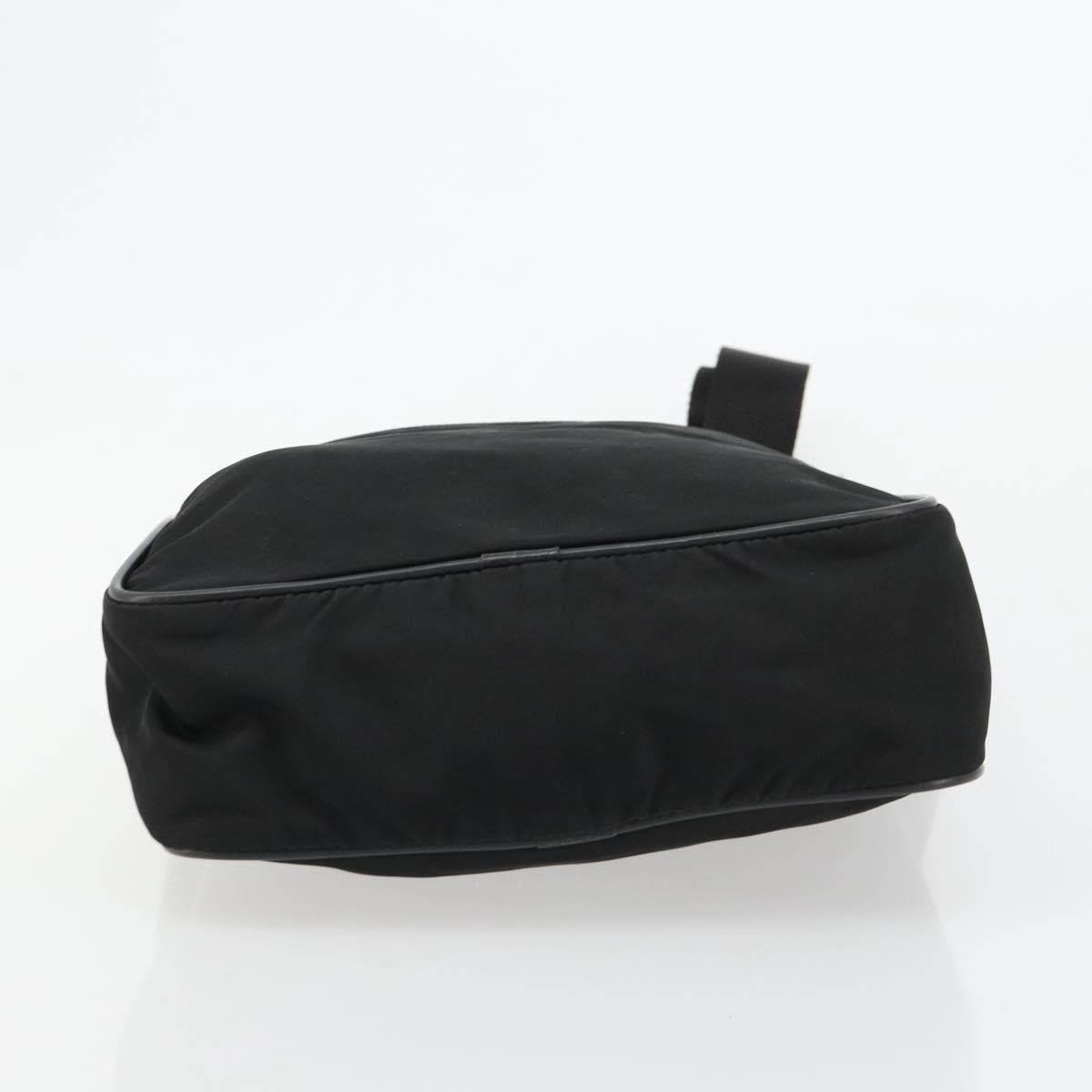 PRADA Shoulder Bag Nylon Black Silver Auth 179291