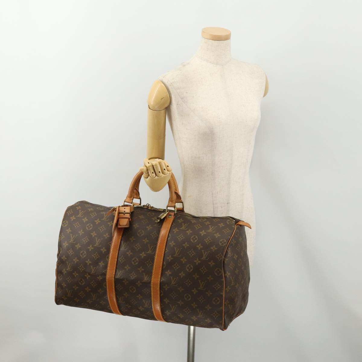 LOUIS VUITTON Monogram Keepall 50 Boston Bag M41426 LV Auth 179299A