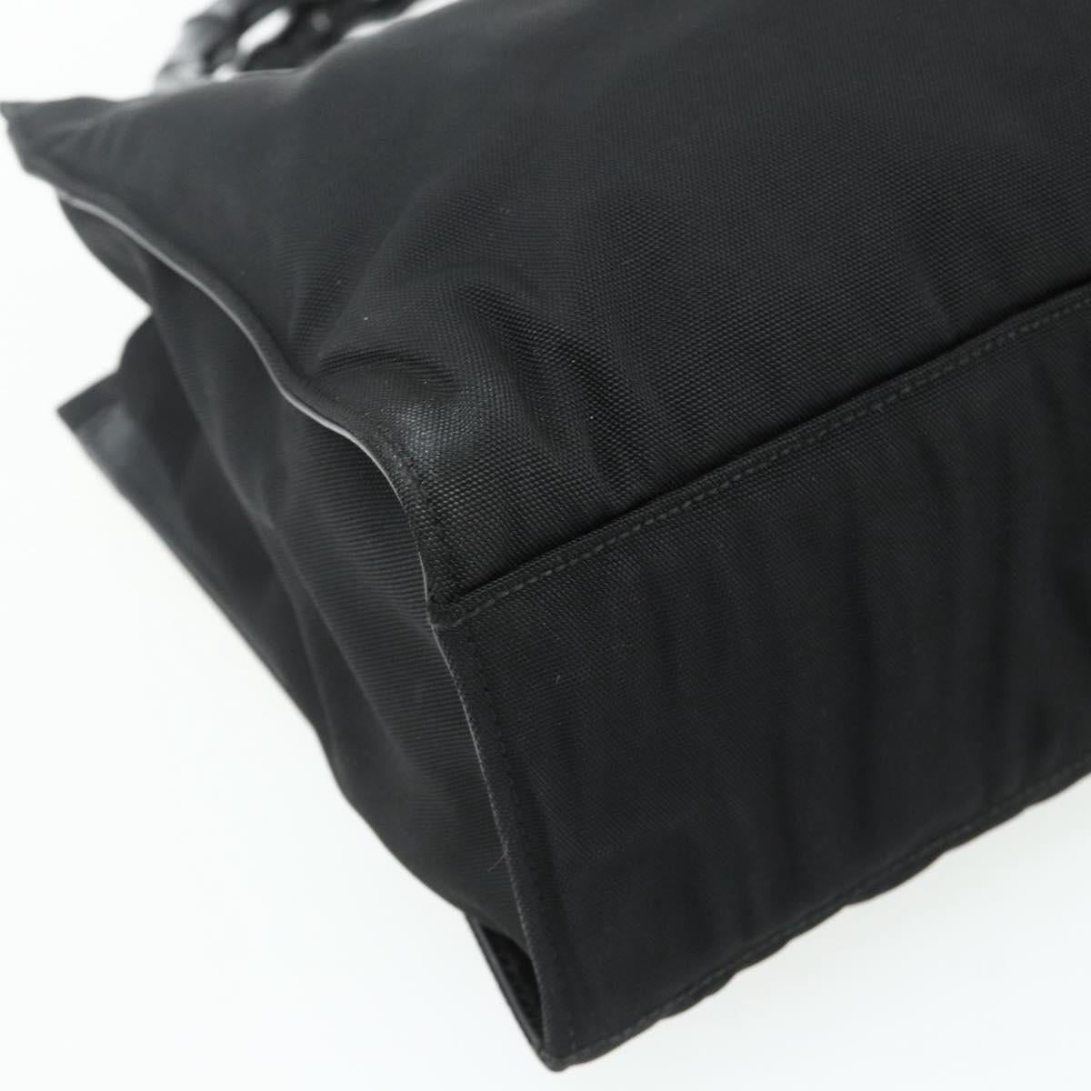 GUCCI Bamboo Hand Bag Nylon Black Silver 002 1016 Auth 179302