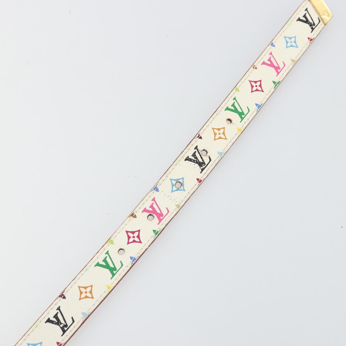 LOUIS VUITTON Monogram Multicolor Ceinture Care Belt White M9272W LV Auth 179316
