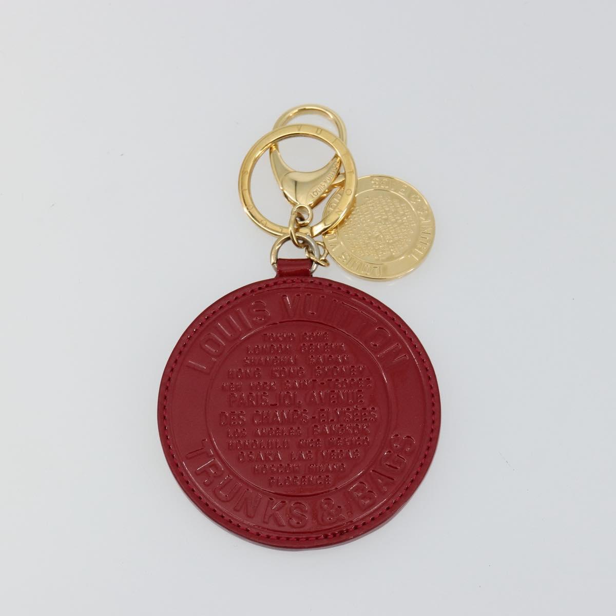 LOUIS VUITTON Vernis Porte Cles Ron T&B Key Holder Red M93605 LV Auth 179318A