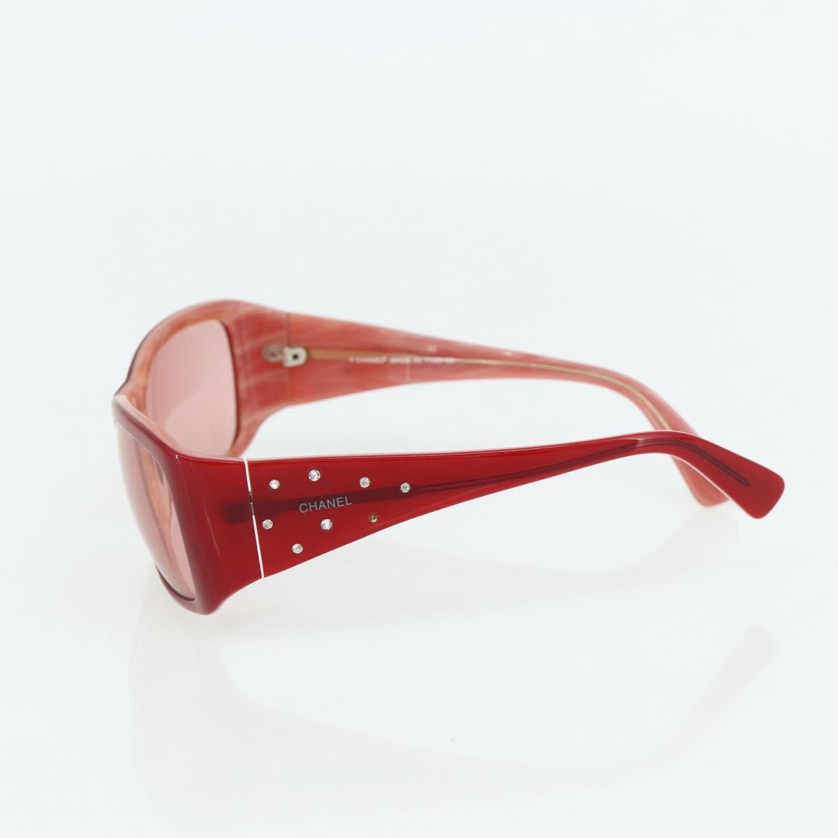 CHANEL Sunglasses plastic Red CC Auth 179323A