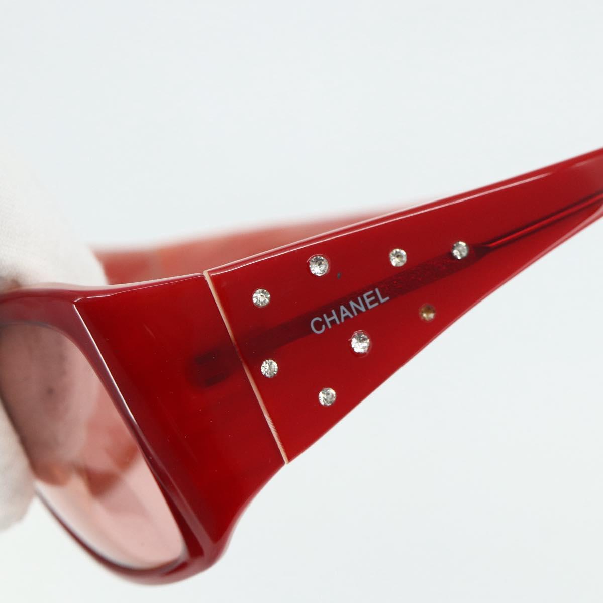 CHANEL Sunglasses plastic Red CC Auth 179323A
