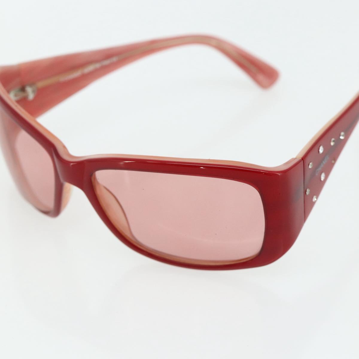 CHANEL Sunglasses plastic Red CC Auth 179323A