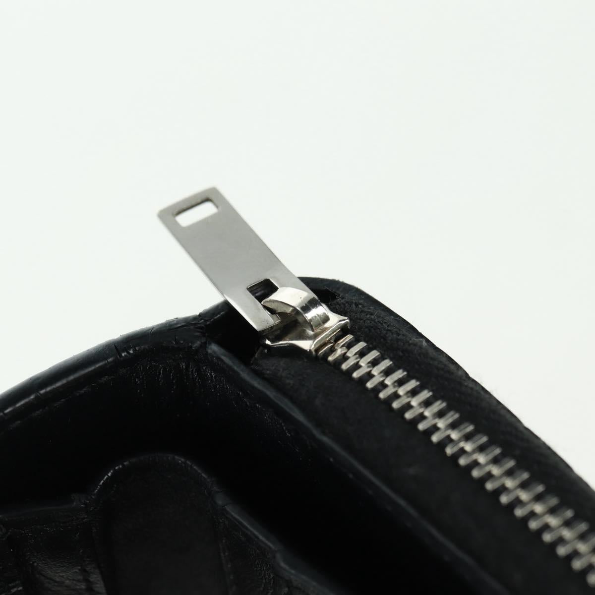 SAINT LAURENT Cassandra Compact Wallet Croco Embossing Black Auth 179335M