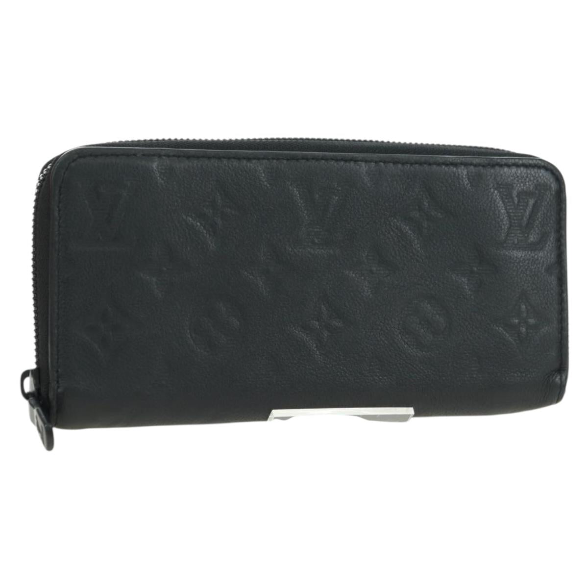 LOUIS VUITTON Empreinte Zippy Wallet Horizontal Wallet Black M11721 Auth 179337M