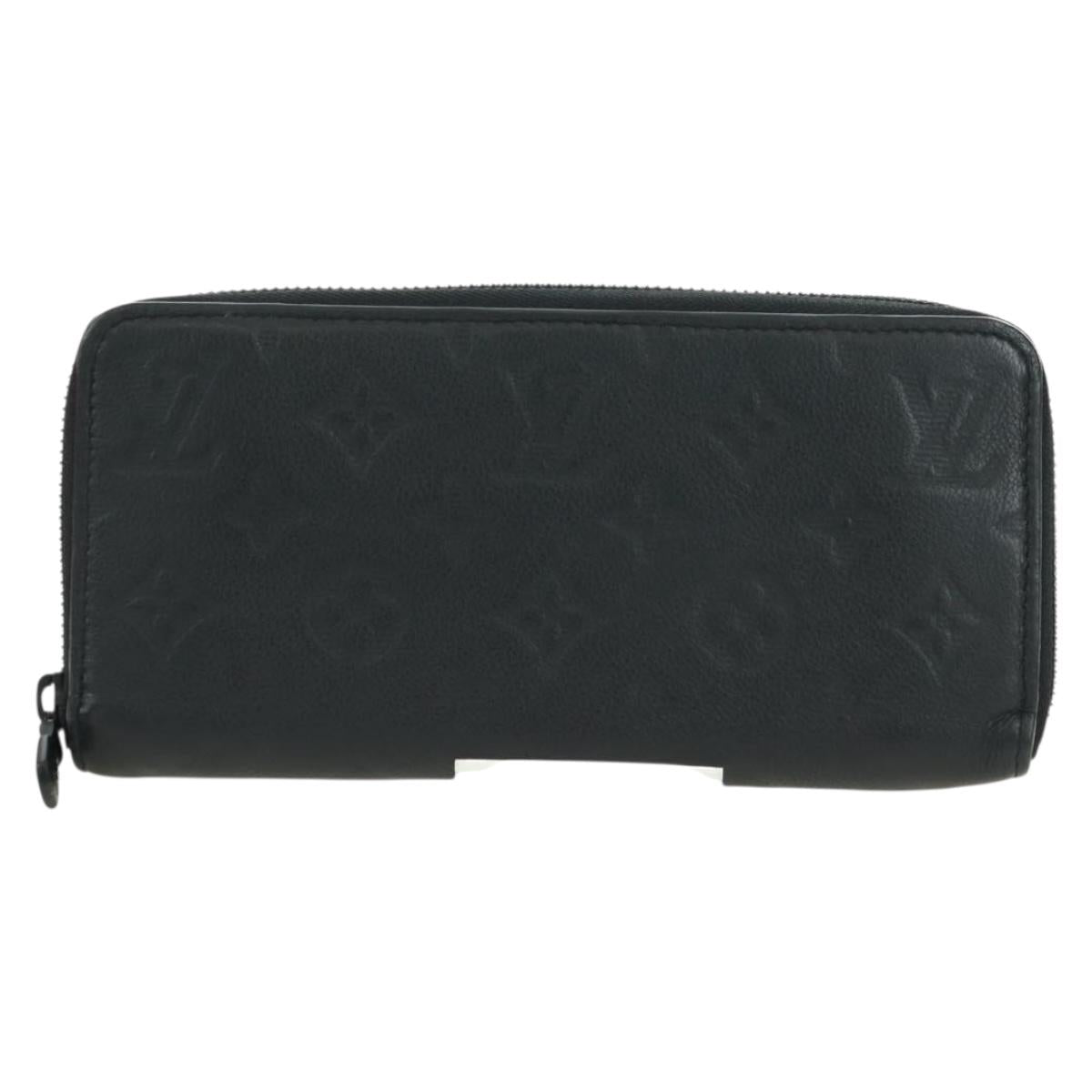 LOUIS VUITTON Empreinte Zippy Wallet Horizontal Wallet Black M11721 Auth 179337M
