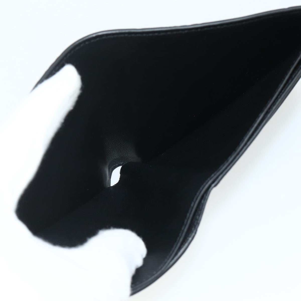BALENCIAGA Compact Wallet Leather Black 721940 Auth 179338A