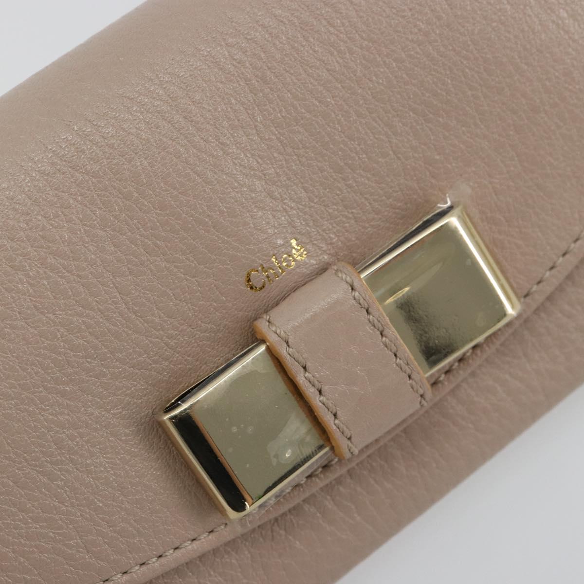 Chloe Lily Long Wallet Leather Pink Gold Auth 179343A