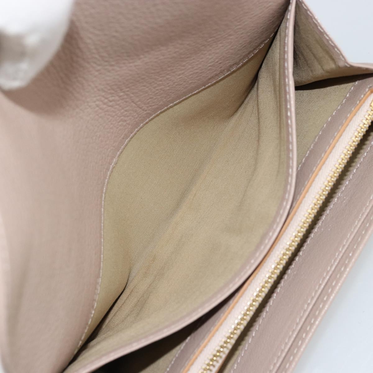 Chloe Lily Long Wallet Leather Pink Gold Auth 179343A
