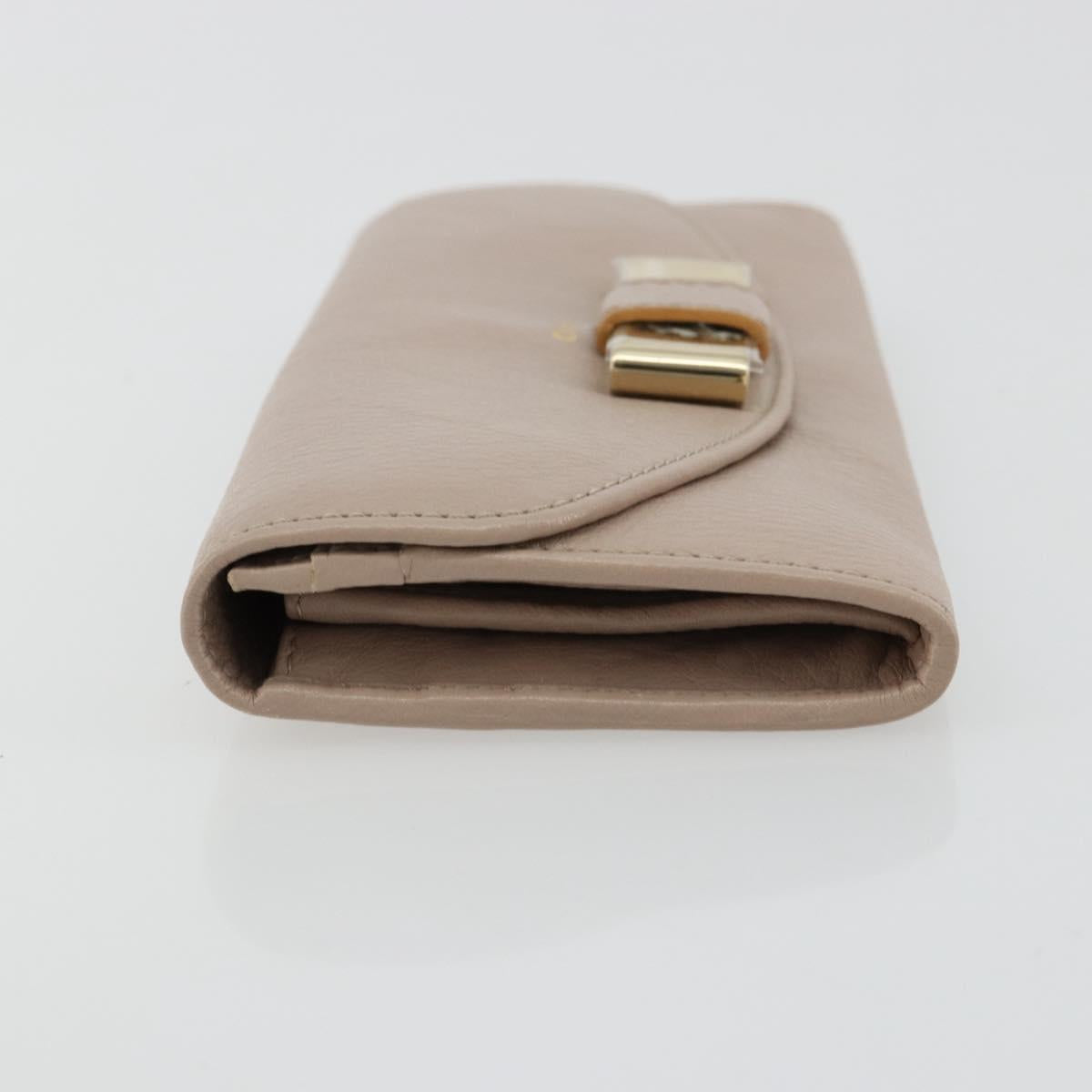 Chloe Lily Long Wallet Leather Pink Gold Auth 179343A