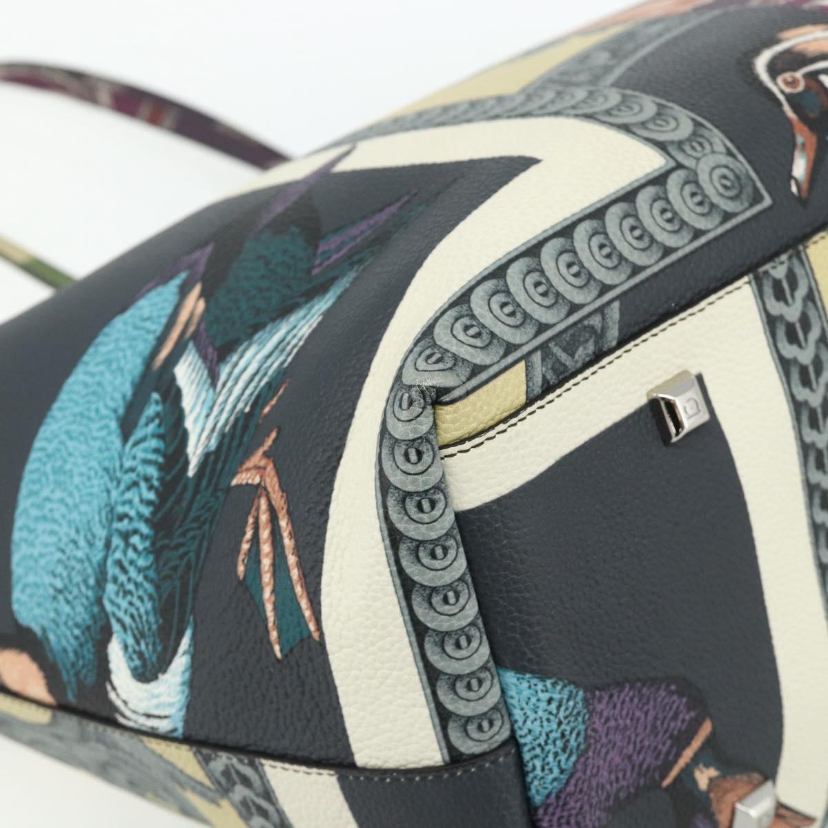 Salvatore Ferragamo Gancini Tote Bag Leather Multicolor Silver Auth 179348A